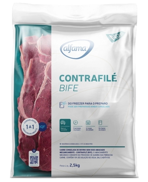 CONTRA FILE BOVINO EM BIFE 2,5KG ALFAMA CX/04 PCT