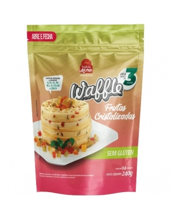 WAFFLE TRAD C/FRUTAS CRISTALIZADAS 60G TRADICAO MINAS 240G PC/04 UN CX/18 PCT