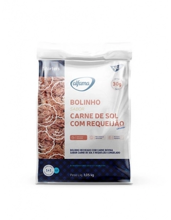 BOLINHO DE CARNE DE SOL C/REQUEIJÃO 1,05KG ALFAMA CX/03 PC