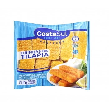 TIRINHAS DE TILAPIA EMPANADA 300G COSTA SUL CX/40 PC