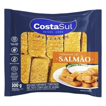 TIRINHAS DE SALMÃO EMPANADA 3000G COSTA SUL CX/32 PC