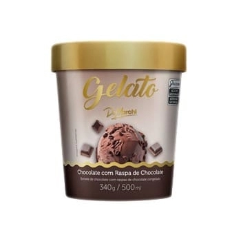 SORVETE CHOCOLATE 340G DE MARCHI CX/12 PT