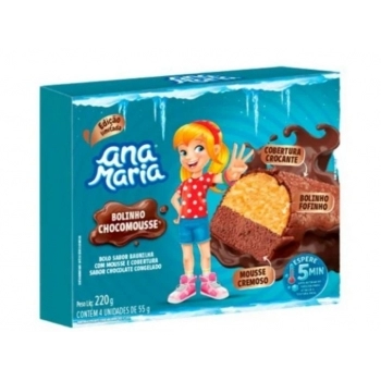 BOLINHO ANA MARIA BAUNILHA MOUSSE DE CHOCOLATE PC/04 CX/12 PC