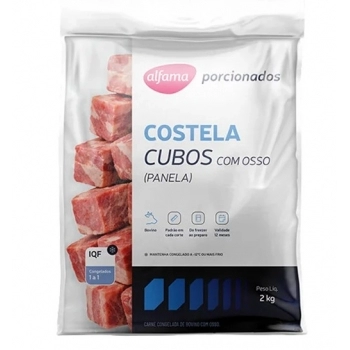 COSTELA CUBOS C/OSSO 2KG ALFAMA CX/03 PC