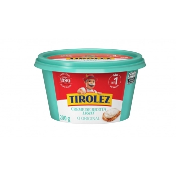 CREME RICOTA LIGTH 200G TIROLEZ CX/16UN