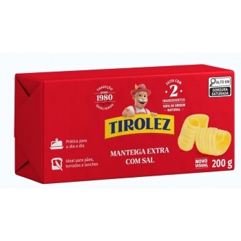 MANTEIGA C/SAL 200G TIROLEZ CX/12 UN