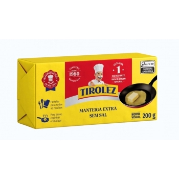 MANTEIGA S/SAL 200G TIROLEZ CX/12 UN