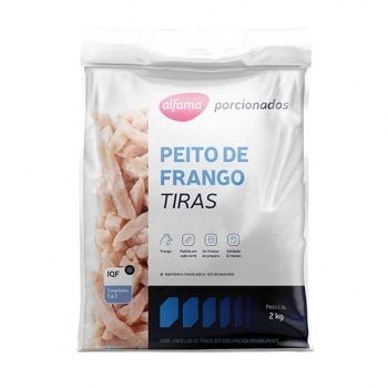 PEITO FRANGO TIRAS 2KG ALFAMA CX/03 PC
