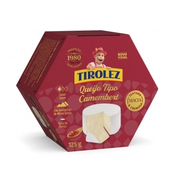 QUEIJO CAMEMBERT FRACAO 125G TIROLEZ CX/10 UN